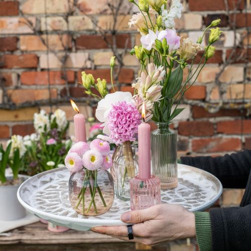 Floristik24 Dekorativní talíř bílý kulatý hnědá struktura vintage stolní dekorace Ø39cm