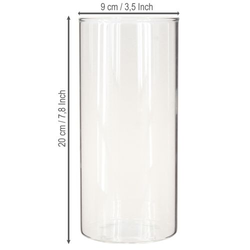 položky Dekorativní váza, květinová váza, skleněná váza, bezbarvá Ø9cm V20cm
