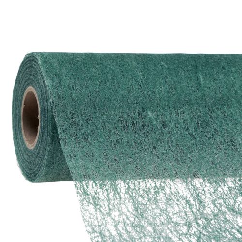 položky Ozdobný běhoun fleece na stůl dekorační běhoun fleece modrozelený 23cm 25m