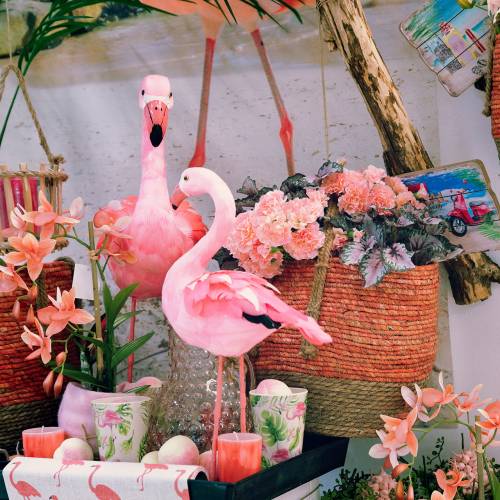 položky Dekorativní ptáček Flamingo Pink V46cm
