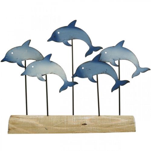položky Delfíni k setu, mořská dekorace, námořní kovová dekorace V24,5cm L32,5cm