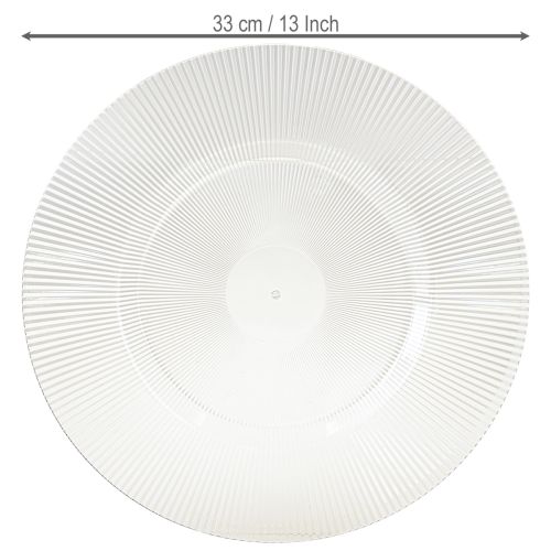 položky Dekorativní talíř s drážkami plastový talíř plastový talíř průhledný Ø33cm