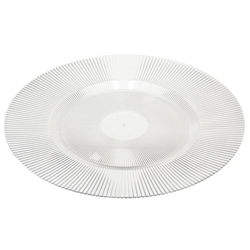 položky Dekorativní talíř s drážkami plastový talíř plastový talíř průhledný Ø33cm