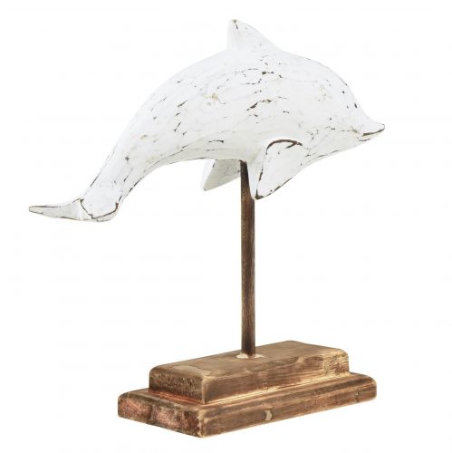 položky Dekorace delfín Albasia Maritime dřevěná dekorace bílá 28×6,5×26cm