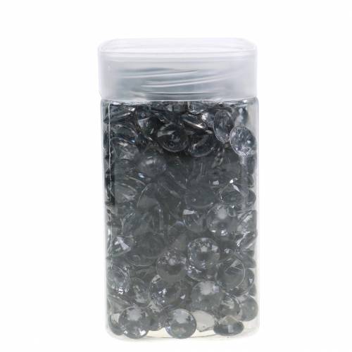Floristik24 Dekorační kameny diamant akryl šedý Ø1,2cm 175g ozdoba šperku