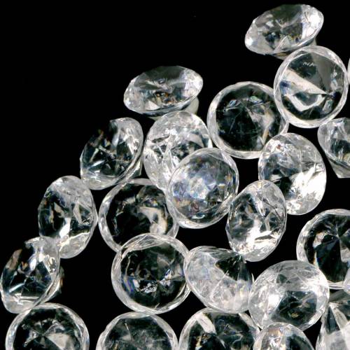 položky Dekorační kameny diamant akryl čirý Ø1,8cm 150g sypaná dekorace