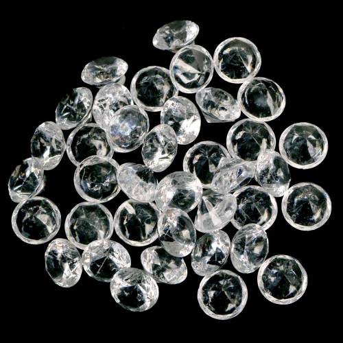 Floristik24 Dekorační kameny diamant akryl čirý Ø1,8cm 150g sypaná dekorace