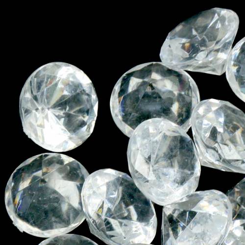 položky Dekorační kameny diamant čirý Ø2,8cm 150g stolní dekorace