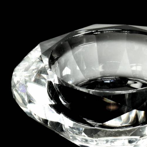 Floristik24 Stojan na čajovou svíčku svícen diamantový čirý Ø7cm