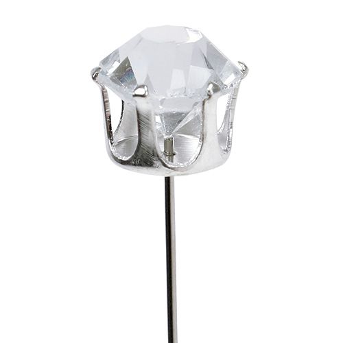 Floristik24 Diamantová jehla stříbrná Ø10mm L6cm 36ks