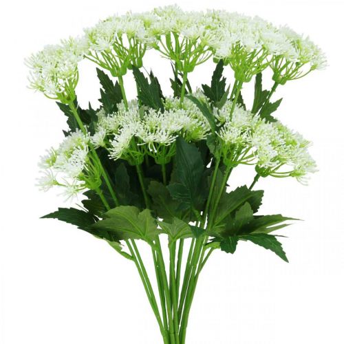 Kopr kvetoucí, umělé bylinky, dekorativní rostlina zelená, bílá 49cm 9ks