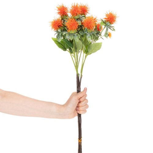 Umělá oranžová světlice barvířská jako umělá květina do vázy a na dekoraci, 55 cm, 4 kusy | Floristik24.cz