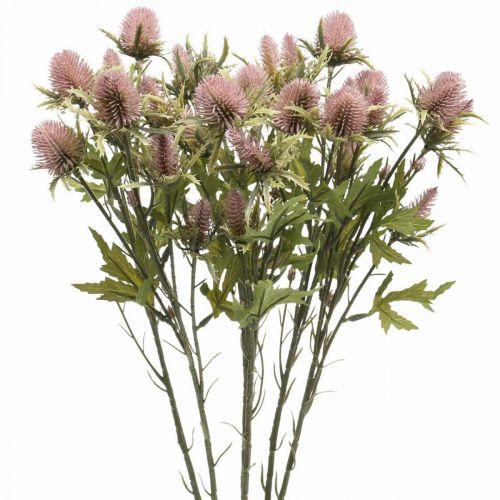 položky Bodlák umělý stonek květ růžový 10 hlávek 68cm 3ks