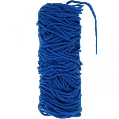 Floristik24 Knotová plstěná šňůra s drátem 30m modrá