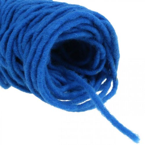 položky Knotová plstěná šňůra s drátem 30m modrá