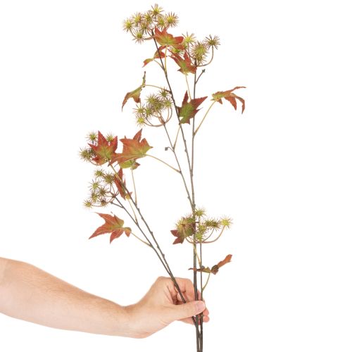Umělá podzimní větev ambry s listy a trsy plodů, 132 cm | Floristik24.cz
