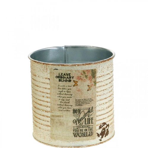 Floristik24 Květináč Cream Metal Shabby Chic Ø11cm H10,5cm