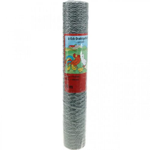 Floristik24 Šestihranný drát Pozinkovaný stříbrný králičí drát 50cm×10m