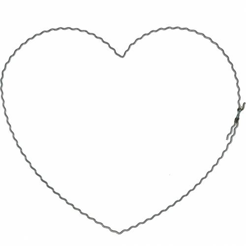 Floristik24 Drátěné srdce 20cm vlnité kroužky věnec srdce 10ks