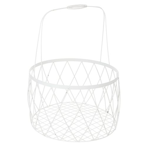 položky Drátěný koš s rukojetí, bílý kov, Ø25/30/35 cm, sada 3 kusů