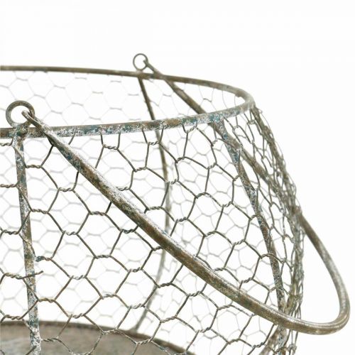 Floristik24 Drátěný koš shabby chic drátěný košíček zahradní dekorace Ø37/26cm sada 2 ks