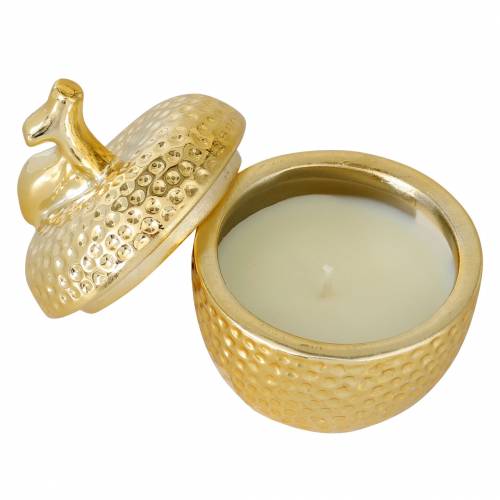 Floristik24 Vonná svíčka &quot;Spiced Apple&quot; v jablečné šperkovnici zlaté Ø7,2cm V8,5cm