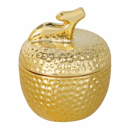 Floristik24 Vonná svíčka &quot;Spiced Apple&quot; v jablečné šperkovnici zlaté Ø7,2cm V8,5cm