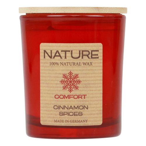 Vonná svíčka ve skleněné svíčce z přírodního vosku Cinnamon Spices 85×70mm