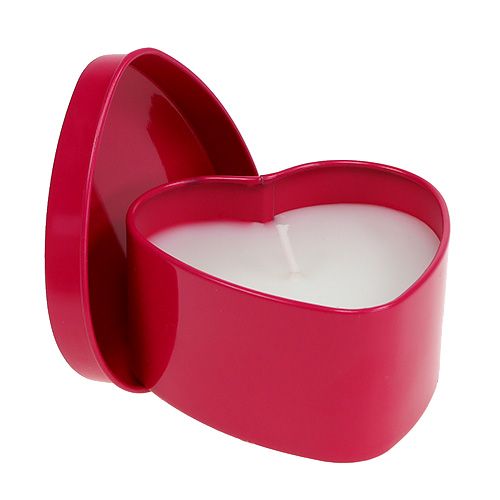 Floristik24 Vonná svíčka ve tvaru srdce růžová 7cm x 3,5cm 1 ks