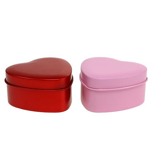 Floristik24 Vonné svíčky ve tvaru srdce růžová / červená 7cm x 3,5cm 2ks