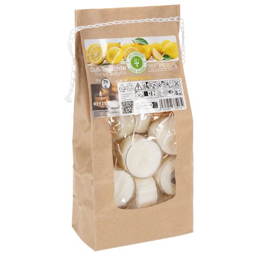 položky Vonné čajové svíčky s citronelovou vůní pro romantické večery doma nebo na zahradě, 25 mm, 7 h, 18 kusů
