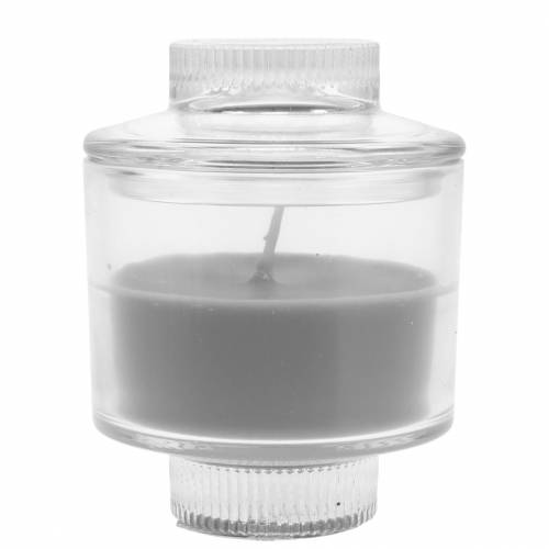 položky Vonná svíčka ve skleněném vanilkově šedém Ø8cm V10,5cm