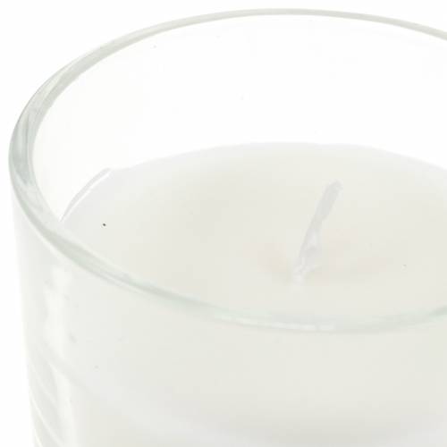 Floristik24 Vonná svíčka ve skle vanilková bílá Ø8cm V10,5cm