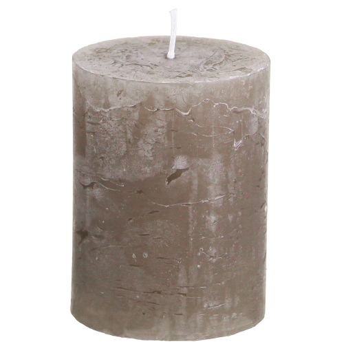 položky Jednobarevné svíčky hnědé sloupové svíčky 60×80mm 4 ks