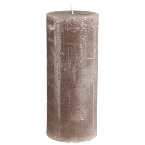 položky Jednobarevné svíčky hnědé sloupové svíčky 85x200mm 2 ks