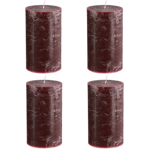 položky Jednobarevné svíčky Burgundské sloupové svíčky 70×120mm 4 ks