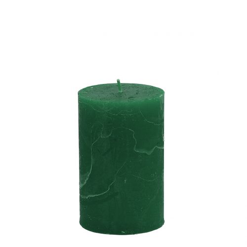 Floristik24 Jednobarevné svíčky tmavě zelené 60x100mm 4ks