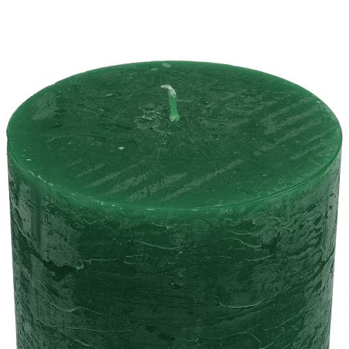 Floristik24 Jednobarevné svíčky tmavě zelené 60x100mm 4 ks
