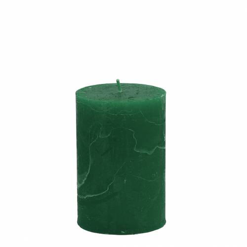 Floristik24 Jednobarevné svíčky tmavě zelené 70x100mm 4 ks