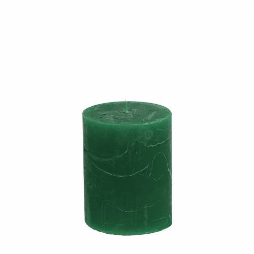 Jednobarevné svíčky tmavě zelené 70x80mm 4 ks