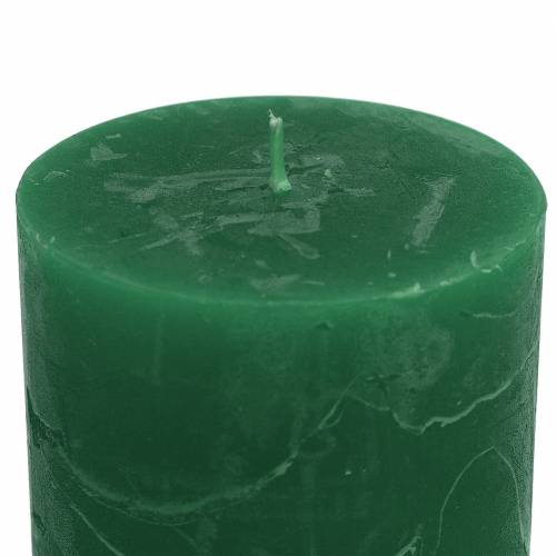 Jednobarevné svíčky tmavě zelené 70x120mm 4ks