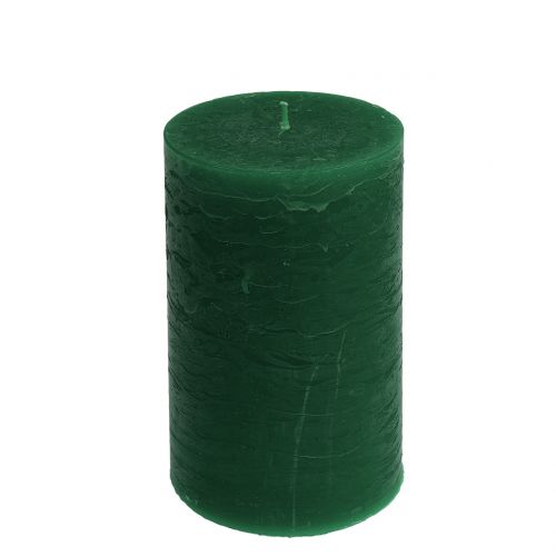 Jednobarevné svíčky tmavě zelené 85x150mm 2ks