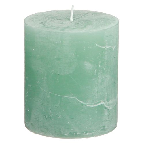 položky Jednobarevné svíčky zelené nefritové sloupové svíčky 70×80mm 4 ks