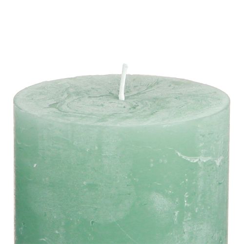 položky Jednobarevné svíčky zelené nefritové sloupové svíčky 70×80mm 4 ks