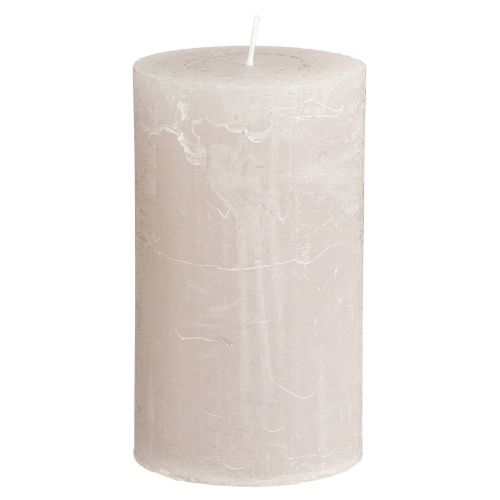 Jednobarevné svíčky světle šedé sloupové svíčky 70×120mm 4 ks