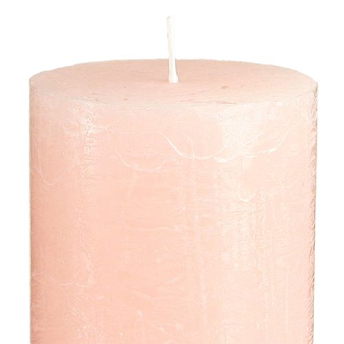 položky Jednobarevné svíčky růžové sloupové svíčky světle růžové 70×120mm 4 ks