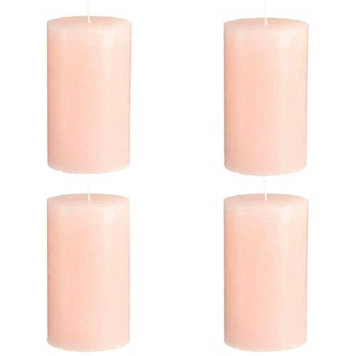 položky Jednobarevné svíčky růžové sloupové svíčky světle růžové 70×120mm 4 ks