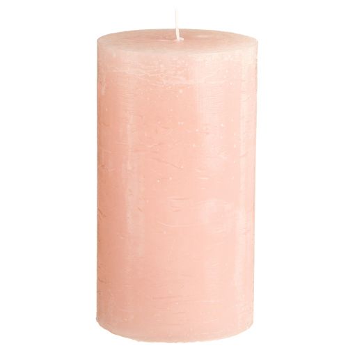 Floristik24 Jednobarevné svíčky růžové sloupové svíčky světle růžové 85×150mm 2 ks