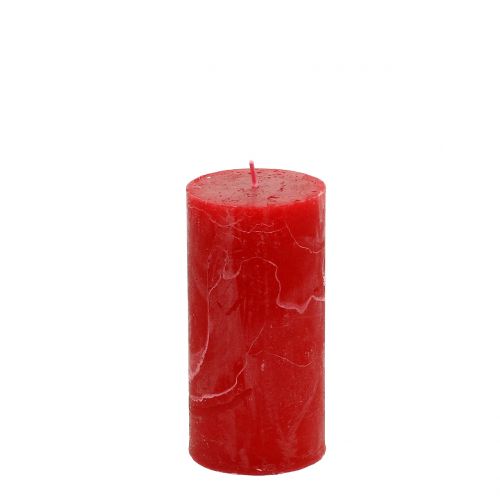 Floristik24 Jednobarevné svíčky červené 50x100mm 4ks