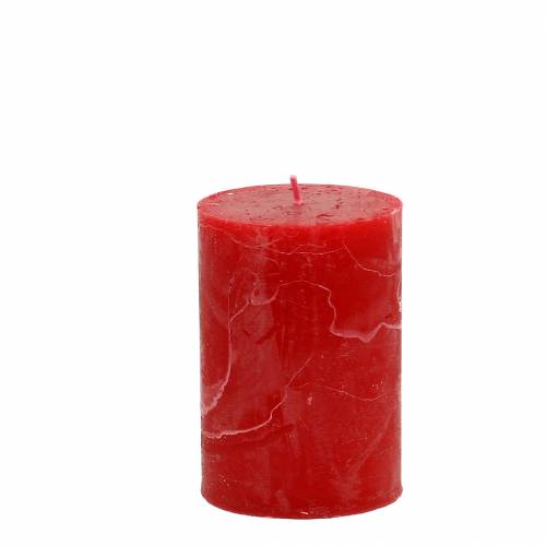 Floristik24 Jednobarevné svíčky červené 70x100mm 4ks